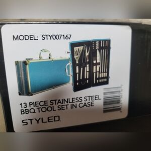 Styled 13 Piece Stainless Steel BBQ Tool Set